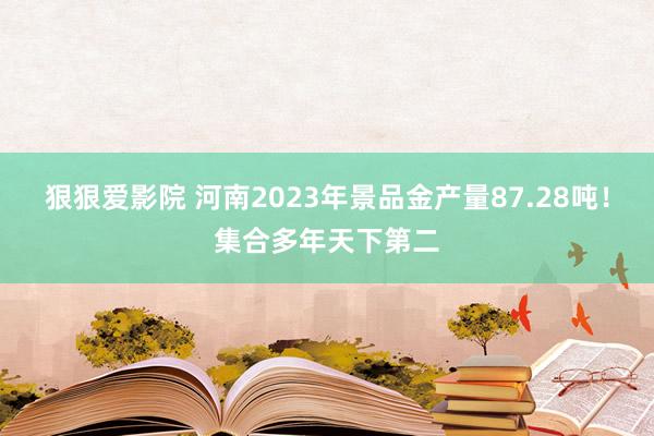 狠狠爱影院 河南2023年景品金产量87.28吨！集合多年天下第二