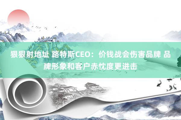 狠狠射地址 路特斯CEO：价钱战会伤害品牌 品牌形象和客户赤忱度更进击