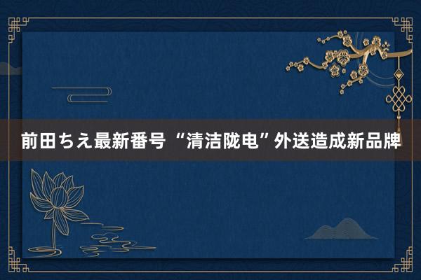 前田ちえ最新番号 “清洁陇电”外送造成新品牌