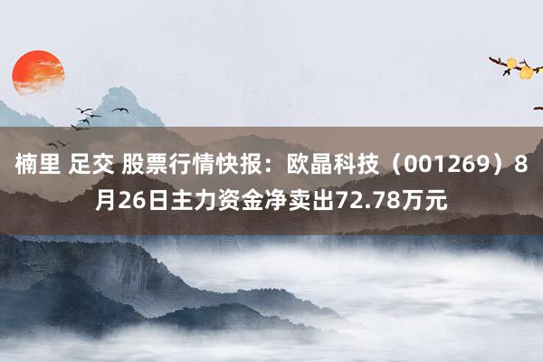 楠里 足交 股票行情快报：欧晶科技（001269）8月26日主力资金净卖出72.78万元